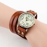 Antique Watch Fashion Wrap Winding Vintage Watch Cow leather Bracelet Watches Ladies Women Wristwatches