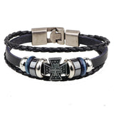 Hot Sale Bracelet Men Women Handmade Braid Genuine Leather bracelet Wrap Charm Skull Bracelet Bangle Men Jewelry