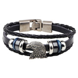 Hot Sale Bracelet Men Women Handmade Braid Genuine Leather bracelet Wrap Charm Skull Bracelet Bangle Men Jewelry