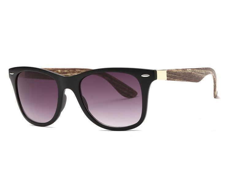 AEVOGUE Men's Sunglasses Aritificial Wood Grain Temple Brand Design Summer Style Unisex Sun Glasses Vintage