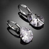 Brand Design Pear Cut Clear Cubic Zirconia Water Drop Earrings 