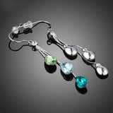 Elegant Charm Earrings for Women With 3pcs Water Drop Stellux Austrian Crystal Dangle Wedding Earrings