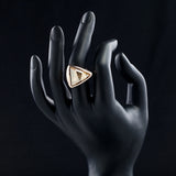 Rose Gold Plated Gold Color Triangle Stellux Austrian Crystal Ring 