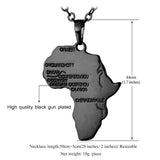 African Necklace Yellow Gold/Platinum Plated Africa Map Pendant & Chain Men/Women Ethnic Jewelry Gift