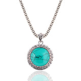 Anniversary Gift Fashion jewelry sets Vintage Silver Plated Chain Necklace Bracelets Turquoise drop earrings jewelry