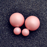 New Fashion jewelry double side matte 16MM pearl stud gift for women girl mix color