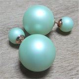 Hot Selling fashion women Genuine Brand Double Side matte Pearl Stud Earrings