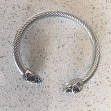 Antique Silver Punk Skull Stainless Steel Bracelet Mens &Women Gothic Jewelry Open Bangle Fashion Jewelry Gifts 