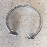 Antique Silver Punk Skull Stainless Steel Bracelet Mens &Women Gothic Jewelry Open Bangle Fashion Jewelry Gifts