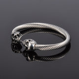 Antique Silver Punk Skull Stainless Steel Bracelet Mens &Women Gothic Jewelry Open Bangle Fashion Jewelry Gifts 