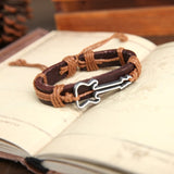 Unisex Violin Fabric Leather Bracelet