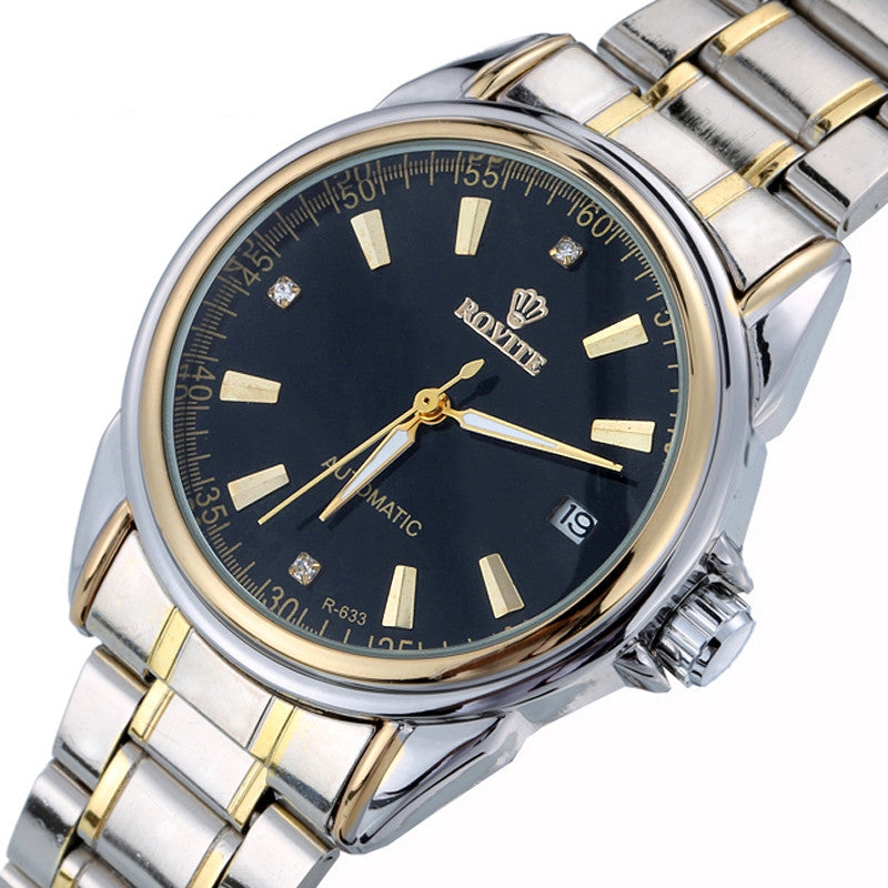 Fashion Automatic Winding Mechanical Watches Men Luxury Brand Full Steel Skeleton Men Hours Calendar Waterproof Wrist Watch For Men