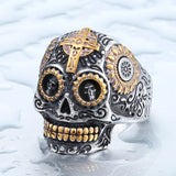 Cool Men's Gothic Carving Skull Ring For Man Stainless Steel High Quality Detail Biker Skull Jewelry For Boy 