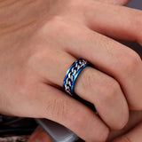 New Plated Gold/Black Man's Cool Spin Chain Ring For Man Stainless Steel Cool Man Woman Fashion Jewelry 