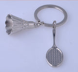 Badminton key chain shuttlecock & badminton racket keychain key ring