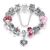 Queen Jewelry Silver Charms Bracelet & Bangles With Queen Crown Beads Bracelet for Women