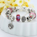 Queen Jewelry Silver Charms Bracelet & Bangles With Queen Crown Beads Bracelet for Women