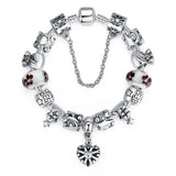 Luxury Silver Charm Bracelet for Women With High Quality Murano Glass Beads DIY Christmas Gift