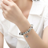 Luxury Silver Charm Bracelet for Women With High Quality Murano Glass Beads DIY Christmas Gift