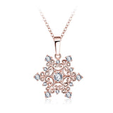 Exquisite Snowflake Pendant Platinum Plated with Zirconia Jewellery Valentine's Day Gift 