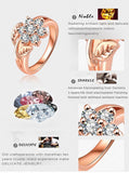 Fabulous Plant Ring Rose Gold Plated Engagement Ring Zircon Trendy Rings