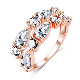 Fashion Top Sale Colorful Rose Gold Plated AAA Zircon Wedding bijoux Rings Imitated Ruby Jewelry For Women 