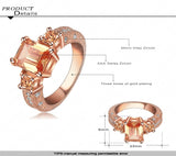 Beautiful Ring Rectangle Zircon Cutting Ring 18K Rose Gold/Platinum Plated Women Rings Fashion Jewelry