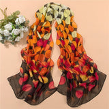 Women's scarf leopard scarf print long shawl cape silk chiffon tippet muffler
