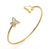 Clover/Heart/Triangle/Star Ope Bangle For Women 18K Real Gold Plated Fine Jewelry Fashion Female Bracelets & Bangles