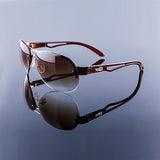 Big size frame UV400 driving sunglasses men brand designer sun glasses for men gradient rimless men sunglasses