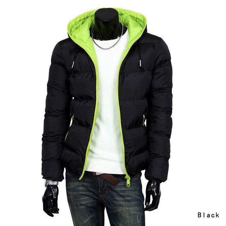 Mens winter jacket men's hooded wadded coat winter thickening outerwear male slim casual cotton-padded outwear
