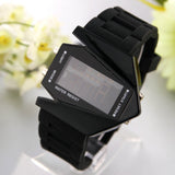 Aircraft LED Watches Digital hours Stainless steel Case Sports Watch Back Light rubber strap Casual watches