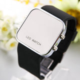 Fashion Mirror LED Watches Unisex Quartz watch Dress Woman and Man Sports watches Analog Steel Case