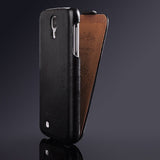 Luxury Retro PU Leather Crazy Horse Full Case For Samsung Galaxy S4 S IV i9500 Flip Cover Open Up And Down Fashion LOGO Case