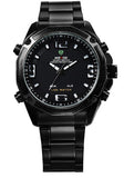 WEIDE Men Military Army Watch Analog LED Digital Stainless Steel Multifunction Quartz Sports Watch Men's Wristwatches