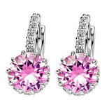 New 925 sterling silver Huggies Earring Women Black Zircon Crystal Earrings for Women