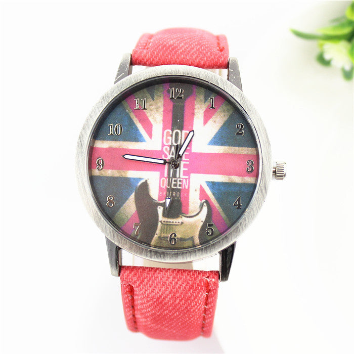 Hot sale uk flag casual watch 11 colors brand quartz watches vintage style women dress wristwatches