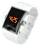 Luxury LED Digital Watch Red & Blue Light Optional Fashion For Men Women's Sports Stainless Steel Wristwatch