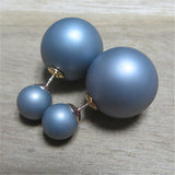 Hot Selling fashion women Genuine Brand Double Side matte Pearl Stud Earrings