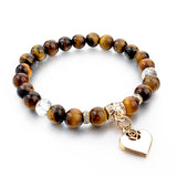 Boho Natural Stone Bracelets For Women Gold Heart Carter Love Bracelets & Bangles With Stones Ethnic Jewelry