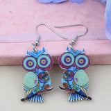 Bonsny Drop Owl Earrings Big Long Dangle Earring Acrylic Cute Pattern Fashion Jewelry For Women New Style Girl Accessories