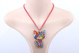 Bonsny Acrylic Cat Necklace Pendant Chain Collar Choker Pendant Animal Fashion Jewelry For Women Girs News Accessories
