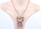 Bonsny Acrylic Cat Necklace Pendant Chain Collar Choker Pendant Animal Fashion Jewelry For Women Girs News Accessories