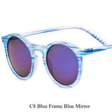 Brand Designer Ellipse Shape Multiple Color Reflective Sunglasses Women Vintage Keyhole Mirror Glasses