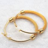 Brand Earrings For Women Fashion Jewelry Gift Wholesale Trendy 2 Colors 18K Real Gold/Platinum Plated Net Round Hoop Earrings