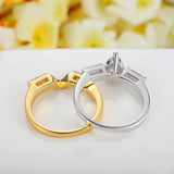 New Luxury 18K Gold Plated Finger Set Ring for Women Ladies with Cubic Zircon Crystal Jewelry Birthday Gift