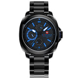 Brand New NAVIFORCE Chronograph 24 Hours Black Red Dial Stainless Steel Band Men Outdoor Sport Watch Men Watch