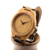 Brand Bamboo Watches Japan 2035 Move' Wood Wristwatches with Genuine Leather Band as Gifts for Friends