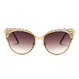 Brand Design Cat Eye Sunglasses Women High Quality Metal Frame Openwork Mesh Modeling Sun Glasses Oculos UV400