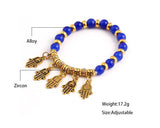 Brand Designer Colors Summer Style Vintage Bracelet Crystal Alloy Hamsa Hand Fatima Bracelets Trendy Classic Jewelry